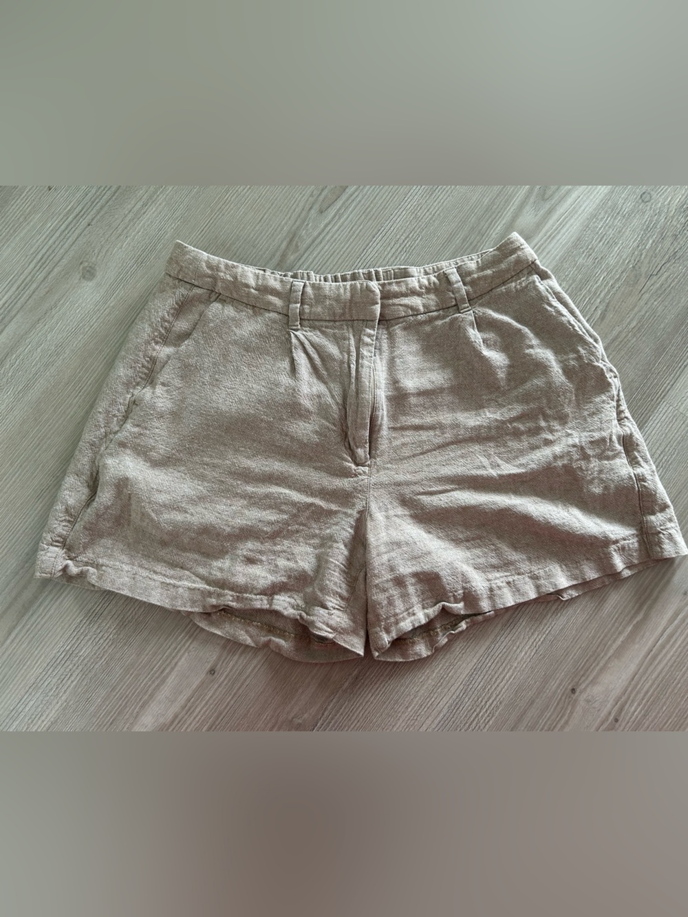 2 for 10$ ☀️ High waisted linen blend shorts sz L - Picture 3 of 12